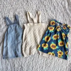 ベビー服 ワンピース サロペット 3点セット 90cm 保育園着　春夏服のサムネイル
