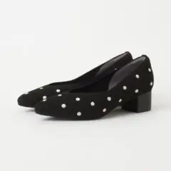 CUMUU_DIANA ドット柄刺繍パンプス