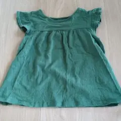 【UNIQLO】グリーン フリル袖 チュニック 100cm