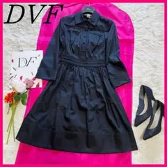 【美品】DIANEvonFURSTENBERG シャツワンピース ブラック 0