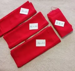 古布　絹　はぎれ　赤　ハンドメイド素材