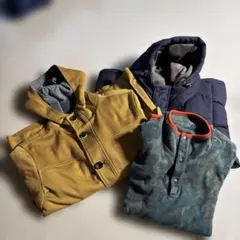 Ikka ジャケット、Navy フード付きダウンベスト セット