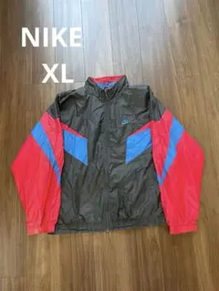 NIKE ナイキ 銀タグ XL 古着 90s ナイロンジャケット 赤 青 黒