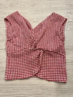 RAY BEAMS ギンガムチェックたツイストトップス