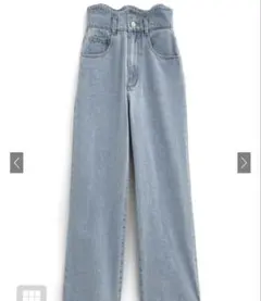 ウエストウェーブデザインデニムパンツ[gn290] Mサイズ