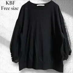 ケービーエフ F プルオーバー チュール 異素材 黒 TEE 半袖