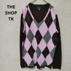 THE SHOP TK MIXPICE アーガイル Vネックニット 2