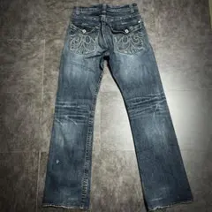 00s 【archive】Flared denim grunge鬼ヒゲ y2kのサムネイル