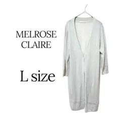 MELROSE CLAIRE ロングカーディガン 麻混 薄手 Lサイズのサムネイル