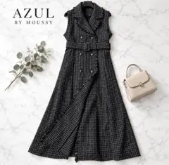 AZUL by moussy アズールバイマウジー ツイードジレワンピース　M
