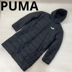 PUMA プーマ ベンチコート 胸元ロゴ バックロゴ ポリエステル 黒 Ｌ