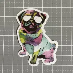 【AA-15】防水ステッカー 犬 dog 動物 アニマル animal パグ
