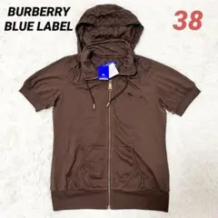 ✨新品タグ付✨️ バーバリーブルーレーベル　 ジップパーカー　半袖　38