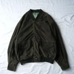80s 90s スウェードレザー　レザージャケット　グリーンブラウン　古着　希少
