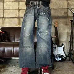 Y2K グランジ　ブーツカットデニム　フレアデニム　ギミック　平成　W32