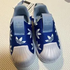 アディダス　adidas スニーカー　14cm 青　スリッポン