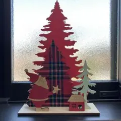 クリスマスツリー3点セットチェックサンタクロースおまけ付き