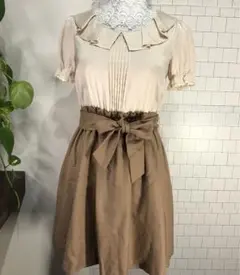 LEST ROSE ワンピース ★ベージュ&ブラウン サイズM