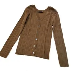 美品☆トゥモローランドmacpheeリブカーディガン S ブラウン ウール