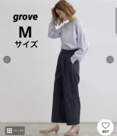 grove クロップドワイドパンツ　Mサイズ　ネイビー