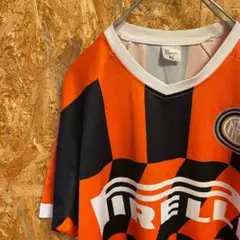 AE8504 KOMATO サッカー 半袖Tシャツ ネイビー オレンジ メンズ