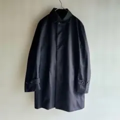 【ONWARD】L ブラック ステンカラーコート中綿キルトライナー防寒裏地付き