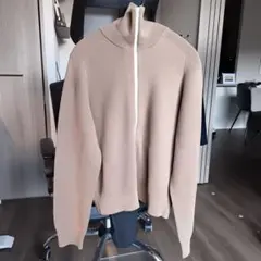 ユニクロ UNIQLO C ミラノリブフルジップカーディガン ベージュ L