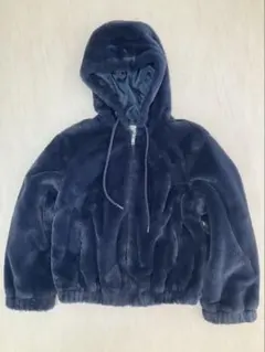 アメリカンイーグル フェイクファー フルジップパーカー ネイビー XSサイズ