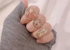 -大切な心-ハンドメイドリング 3点セット　ゴールド
