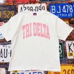 Champion TRI DELTA カレッジロゴ Tシャツ ホワイト M 古着