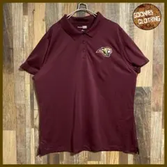 刺繍 ジャガー ワインレッド 半袖 ポロシャツ ドライ 2XL 古着