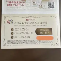 【スタジオアリス】ご出産お祝い記念写真撮影券