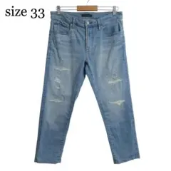 UNIQLO ウルトラストレッチスキニーフィットジーンズ ダメージデニム 33