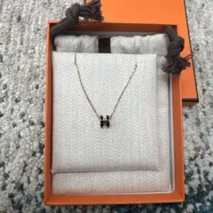 HERMES Mini Pop H ネックレス ゴールド ブラックのサムネイル
