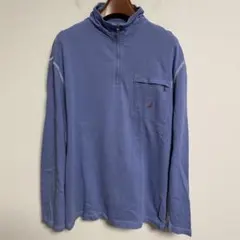 NAUTICA ハーフジップ カットソー ブルー メンズ XL