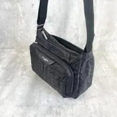 ヒロココシノ ショルダーバッグ 黒 軽量 ナイロン 斜め掛け 多収納