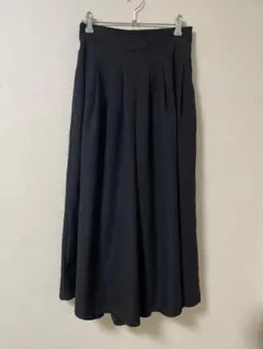 黒いフレアスカート ひざ丈プリーツ