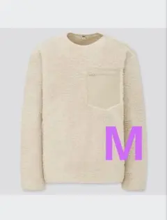 ユニクロ ファーリーフリースプルオーバー M オフホワイト 白 アイボリー