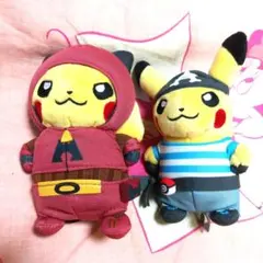 団員ごっこピカチュウ マグマ団 アクア団 ぬいぐるみ　2個セット