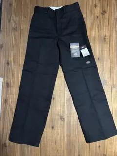 Dickies ブラック ワークパンツ ダブルニー