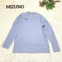 a.1562【ミズノ】長袖カットソー ランニングウェア マラソン 水色 M 作業