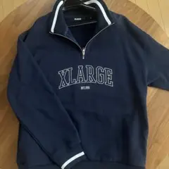 XLARGE ハーフジップスウェット　ネイビー　Mサイズ　エクストララージ