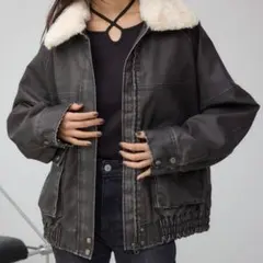 【完売品】AZUL BY MOUSSYビンテージフェイクレザーシングルブルゾン