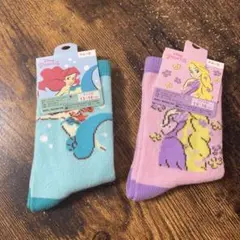ディズニープリンセス靴下 13-16 cm アリエル　ラプンツェル