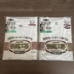 少シミあり　グンゼ　GUNZE　長袖U首　Lサイズ　2枚セット　快適工房　日本製