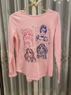 米国ディズニー　希少　プリンセス柄(ラメ入り)子供カットソー