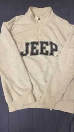 Jeep グレー ジップアップ トレーナー L