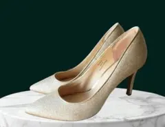 【美品】ゴールドラメ グリッター ポインテッドトゥ ハイヒール 24.5㎝