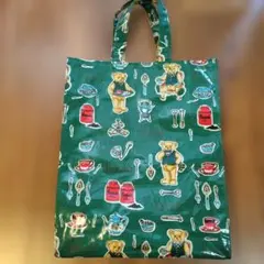 ハロッズ　トートバッグ　マチ有り　A4サイズ収納可　テディベア柄　底板無し