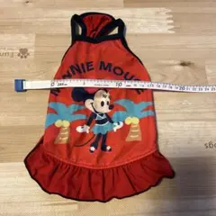 ミニーマウス プリント 赤い犬服 フリル付き